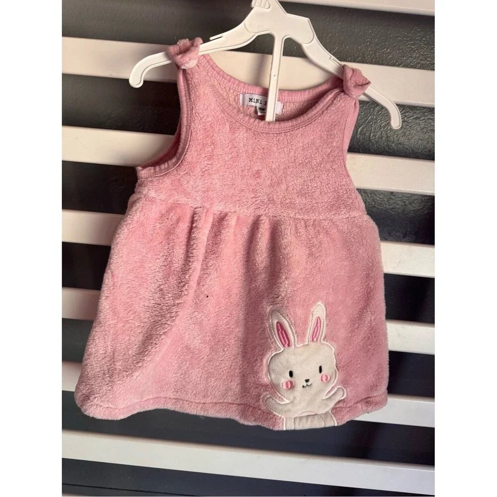Pink Plush Bunny Dress for Girls - Picture 1 of 4